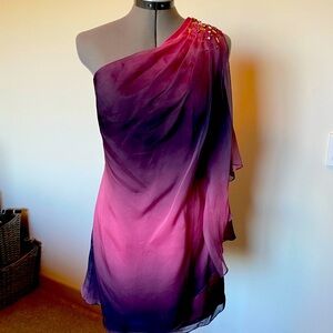 Ombré One Shoulder Cocktail Dress